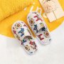 Kids' Cartoon Print Fabric Slippers - Slip On Eva Sole Fabric Inner For Boys & Girls Ideal For Hotels Parties Camping & Travel