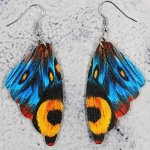 Vintage Pu Leather Butterfly Dangle Earrings Boho Style Drop Earrings Women's Jewelry Accessories
