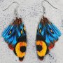 Vintage PU Leather Butterfly Dangle Earrings Boho Style Drop Earrings Women's Jewelry Accessories