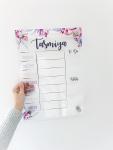 Acrylic Weekly Planner - Pink Floral - 600MM X 600MM