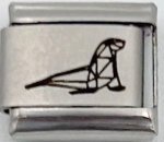 9MM Laser Italian Charm - Geometric Seal
