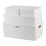 4PC Decorative Storage Box Set 30L + 16L + 2X 5L White