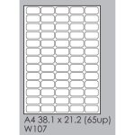 Shiny 65UP Label White 100 38.1X21.2