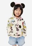 Printed Zip-through Hoodie - Light Beige Minnie Mouse