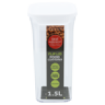 White Plastic Square Canister 1.5L