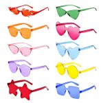 Geopty 10 Pack Fun Colorful Rimless Party Sunglasses Bulk Retro Funny Glasses Set For Bachelor Party Favors