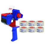 - Packaging Tape Dispenser With 6 Pack 50MM X 66M Clear Tape