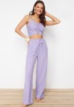 Woven Blouse Trousers Set - Lilac