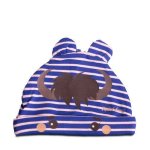 WBI026 Navy white Infant Boys Beanie With Ears - 0 To 3
