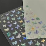 Fantasy Butterfly Stickers Decals Set Plastic Self-adhesive Embroidered Shimmery Animal Print Fantasy Themed Irregular Shaped Si