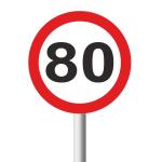80KM Speed Limit Road Sign R201