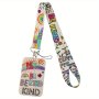 Polyester Fiber Lanyard Set With Id Card Holder Wrist Strap And Keychain For Gym Mobile Phone USB Badge - Be Kind Design