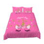 Unicorn Stars 3D Printed Double Bed Duvet Cover Set