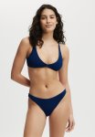 Cotton On High Apex Bikini Top - Deep Sea Metallic Crinkle