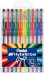 Hybrid Gel Grip Rollerballs Wallet Of 10 - 0.8MM