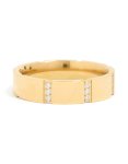 Waterproof Gold Plated Stainless Steel Cubic Zirconia Trio Stripe Ring - M l