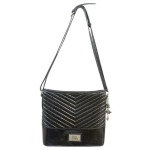 Women’s Quilted Chevron Bucket Purse Black