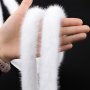 1 Meter White Faux Fur Trim - Soft Plush Fabric For Diy Crafts Sewing & Knitting Projects - Versatile Christmas Decor And Apparel Accessory