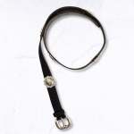 Multi Silver Flower Suede Belt - Black T2