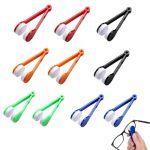 10 Pcs Lens Cleaning Tongs MINI Microfiber Eyeglass Cleaner Clip Portable Reusable Sunglasses Cleaner Tool With Soft Brush For E