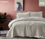 Simon Baker Carina Quilted Bedspread Natural Various Sizes - King - 270CM X 270CM + 2 Pillowcases 50CM X 70CM + 5CM Natural