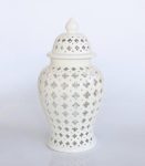 White Ceramic Jar With Holes – 61X32CM