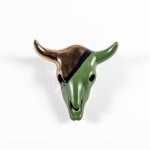 Cow Skull Medium - Forest Green & Bronze New Stain
