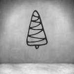Christmas Tree Wall Art D13 - 800MM Silver