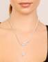 Silver Plated Cubic Zirconia Flower Cup Chain Y-necklace
