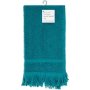 Clicks 2 Piece Fringe Guest Towel Set Teal
