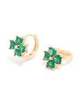 Goldair Gold Cubic Zirconia Clover Huggie Earrings