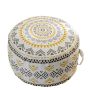 Plush Bohemian Ottoman Round Pouf