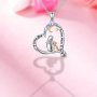 Elegant Lettering Heart-shaped Pendant Necklace Mother-daughter Jewelry Mother's Day Gift