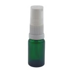10ML Green Glass Aromatherapy Bottle With Serum Pump - White 18 410