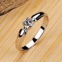 Minimalist Classic 4-Prong Inlaid Round Zirconia Ring For Women Engagement Wedding Party Jewelry Proposal Jewelry Perfect Gift For Her Loved One