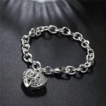 1PC Stainless Steel Hollow Out Love Pendant Bracelet For Men Women