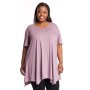 Donnay Plus Size Longer Length Hanky Hem V-neck - Lilac Pink