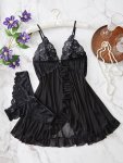 Deep V Thin Shoulder Strap Backless Fashion Design Nightdress Women's Sexy Erotic Clothing