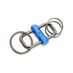 Keyring With Quick-release Slide Lock And 3 Rings - Blue
