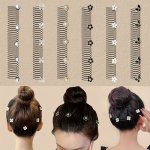 Long Hair Styling Tool Hair Comb With Metal And Plastic Suitable For Women And Girls 15+ Wave Styling And Hair Fixing