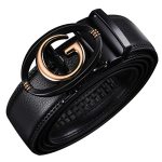 Civantiya Men's Leather Ratchet Belt For Men No-hole Automatic Buckle Belt Adjustable Dress Belt For Business & Casual