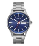 Nixon Sentry Solar Navy Sunray Silver Stainless Steel Men's Watch A13465091-00