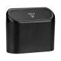 Space-saving Trash Can With Push-button Lid & 2 Rolls Of Trash Bags - Black