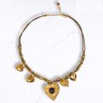 Multi Heart Twisted Rope Necklace - Black Free