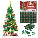 Advent Calendar 2025 Christmas Tree Building Toy Set With LED Light Christmas Countdown Calendar 24 Days Building Block For Kids