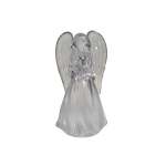 Angel Acrylic Warm White LED 6X5.5X11CM With Heart - Clear Wings