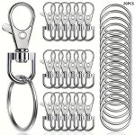 20PCS 1.38INCHES 35MM Premium Metal Lanyard Keychain Hooks Lobster Clasps For Key Jewelry Making 10 Pcs Lanyard Lobster Clasps H