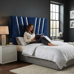 Stylish Modern Headboard With Unique Fan-panel Design - King