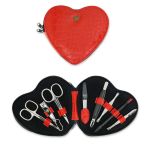 Manicure Set Heart Croco Red 8 Pieces