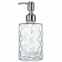 Glass Soap Dispenser Set For Bathroom Stainless Steel Pump - 2 Pack
